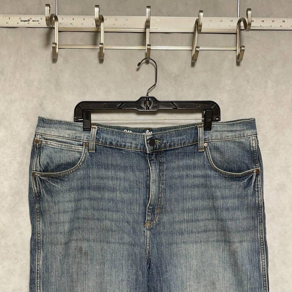 Wrangler Jeans Men 40x33 Blu Stone Wash Denim Retro Slim Straight Cowboy Western